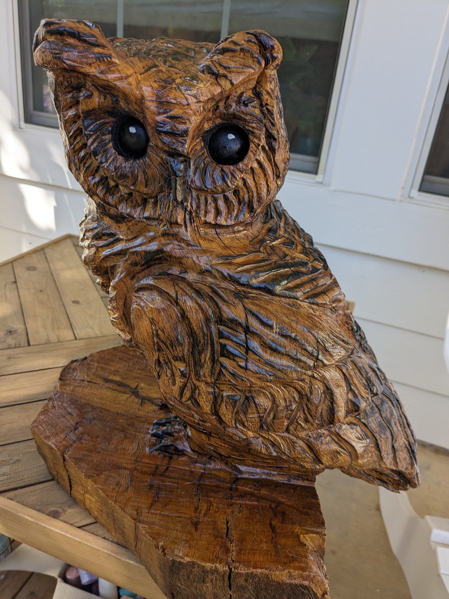 Post Oak Owl Carving