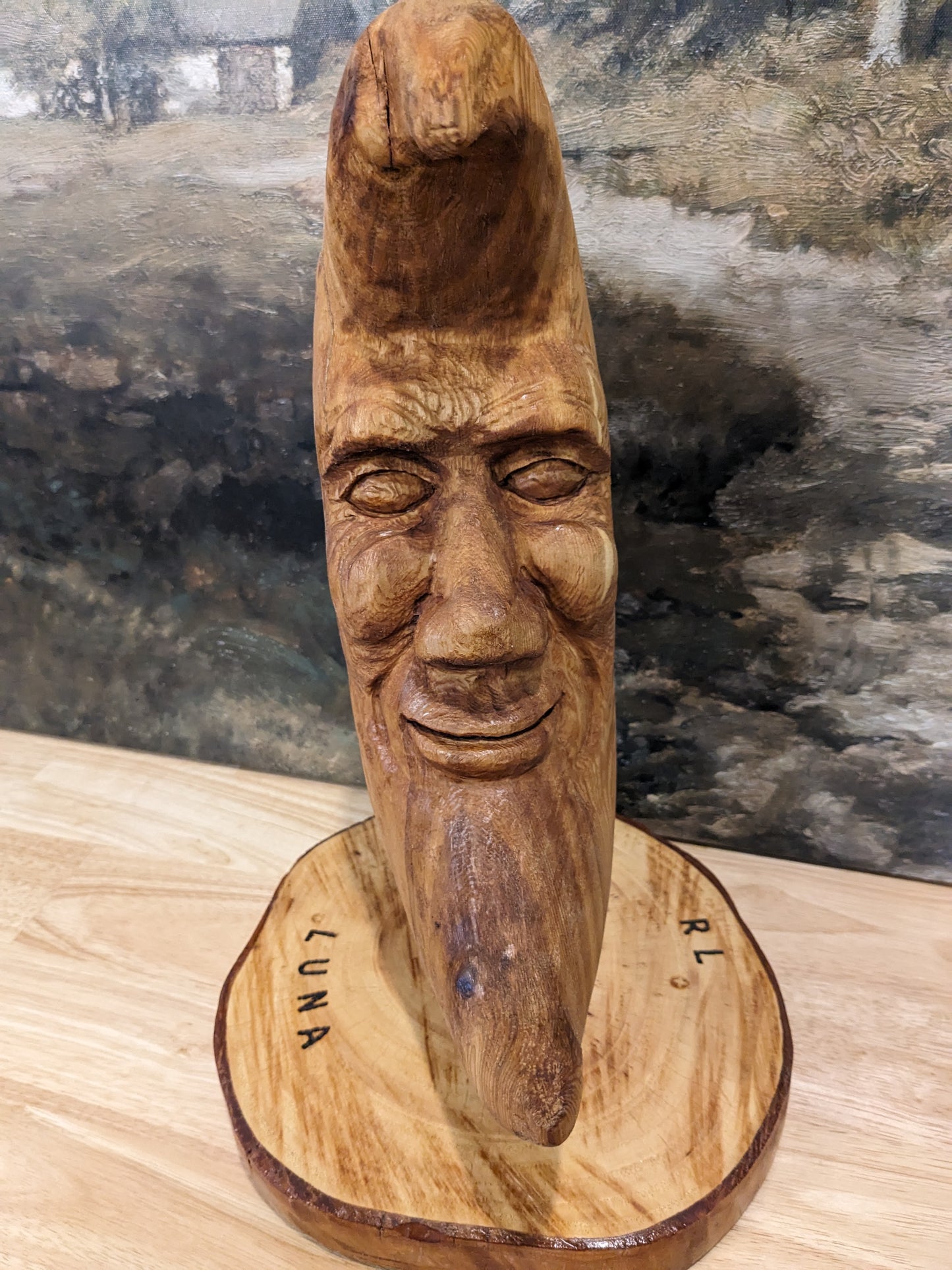 Luna Inscribed Moon Sculpture