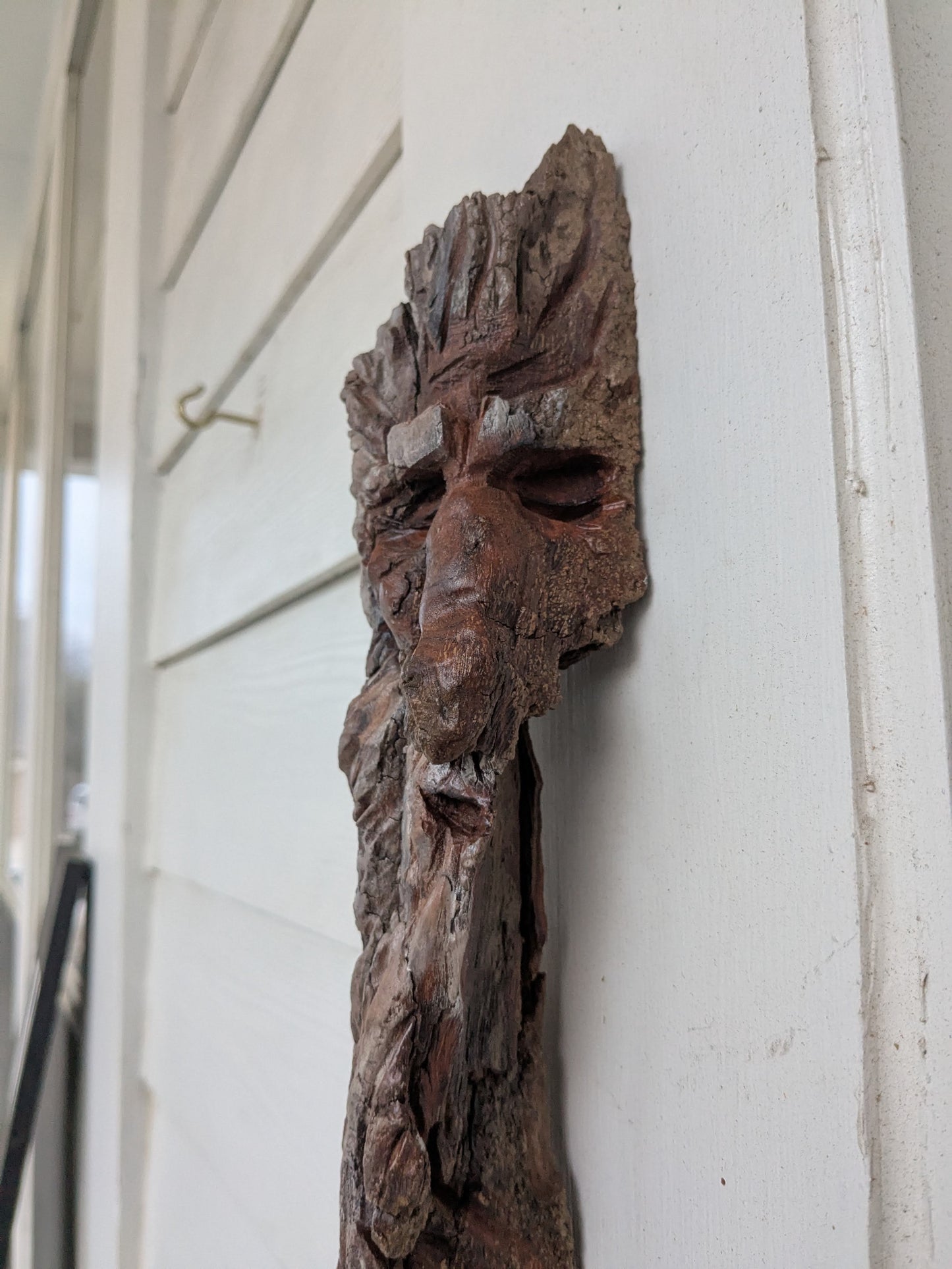 Hand Carved Tree Spirit in Natural Bark - "Saltus"