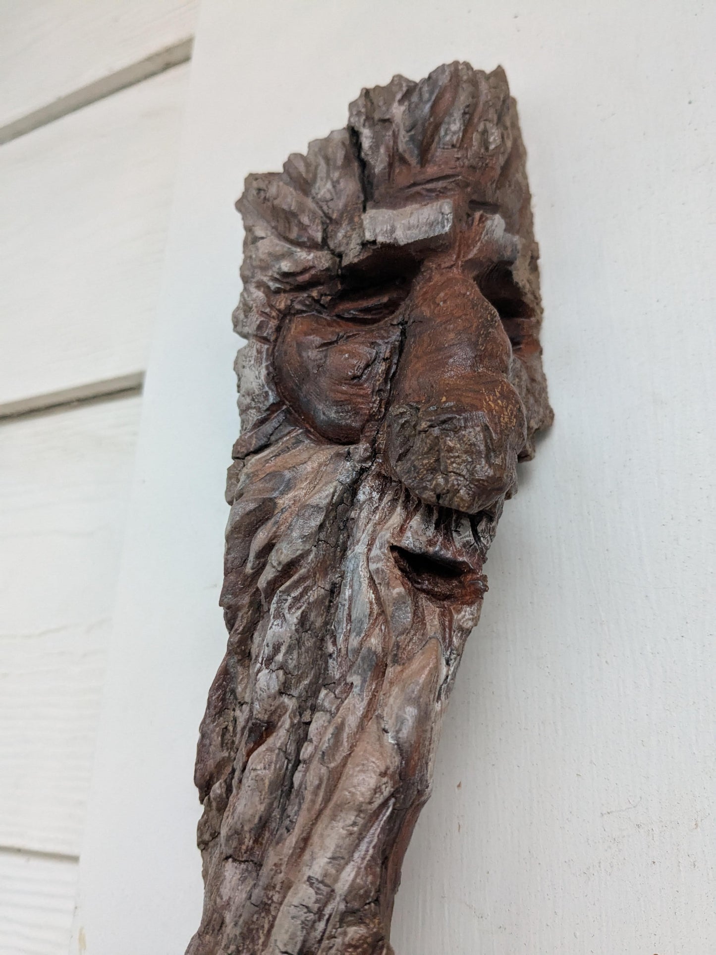 Hand Carved Tree Spirit in Natural Bark - "Saltus"