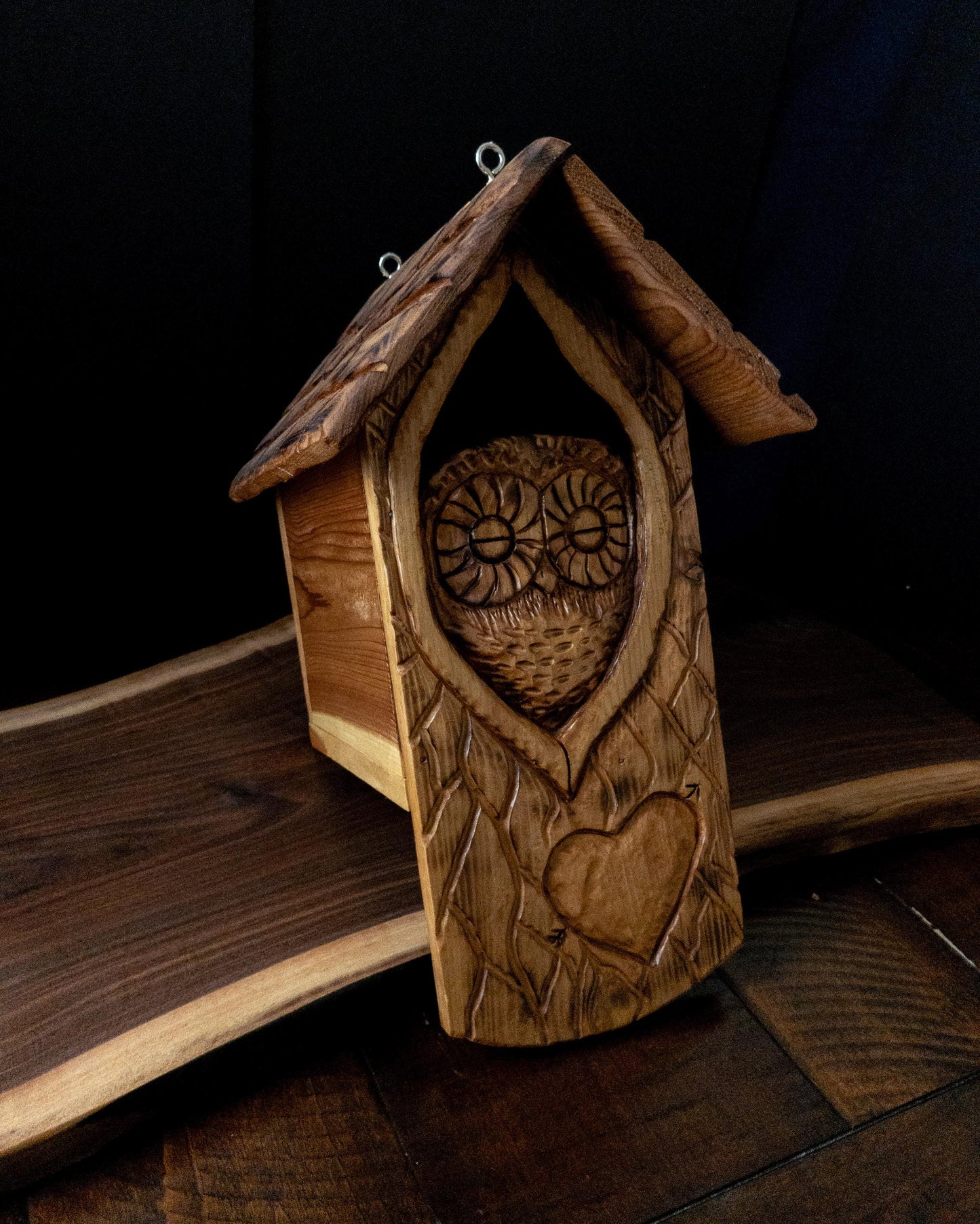The Owl Guardian #5 | Cedar Birdhouse & Custom Heart