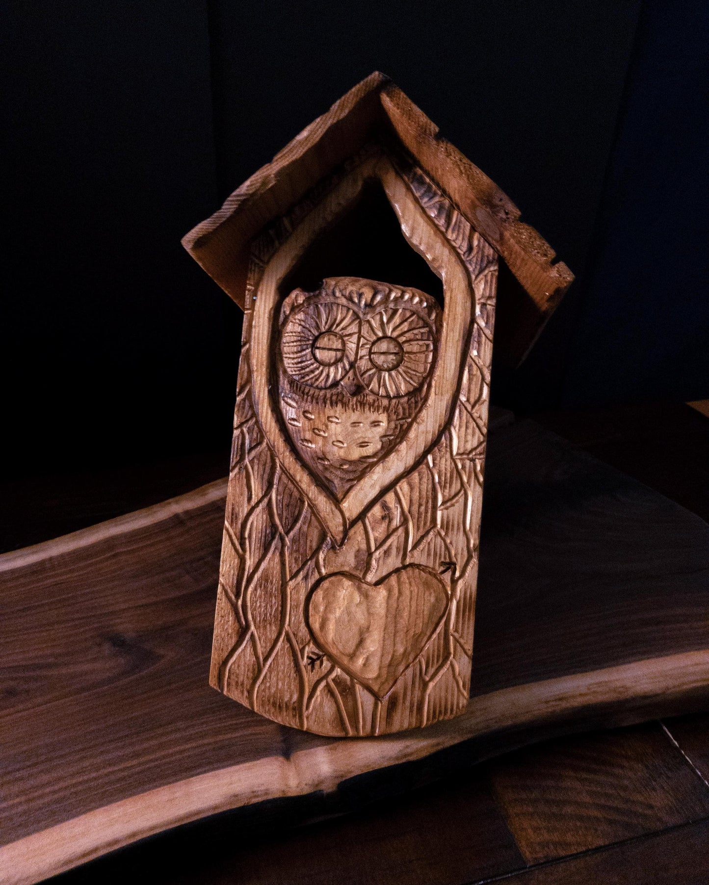 The Owl Guardian #6 | Cedar Birdhouse & Custom Heart