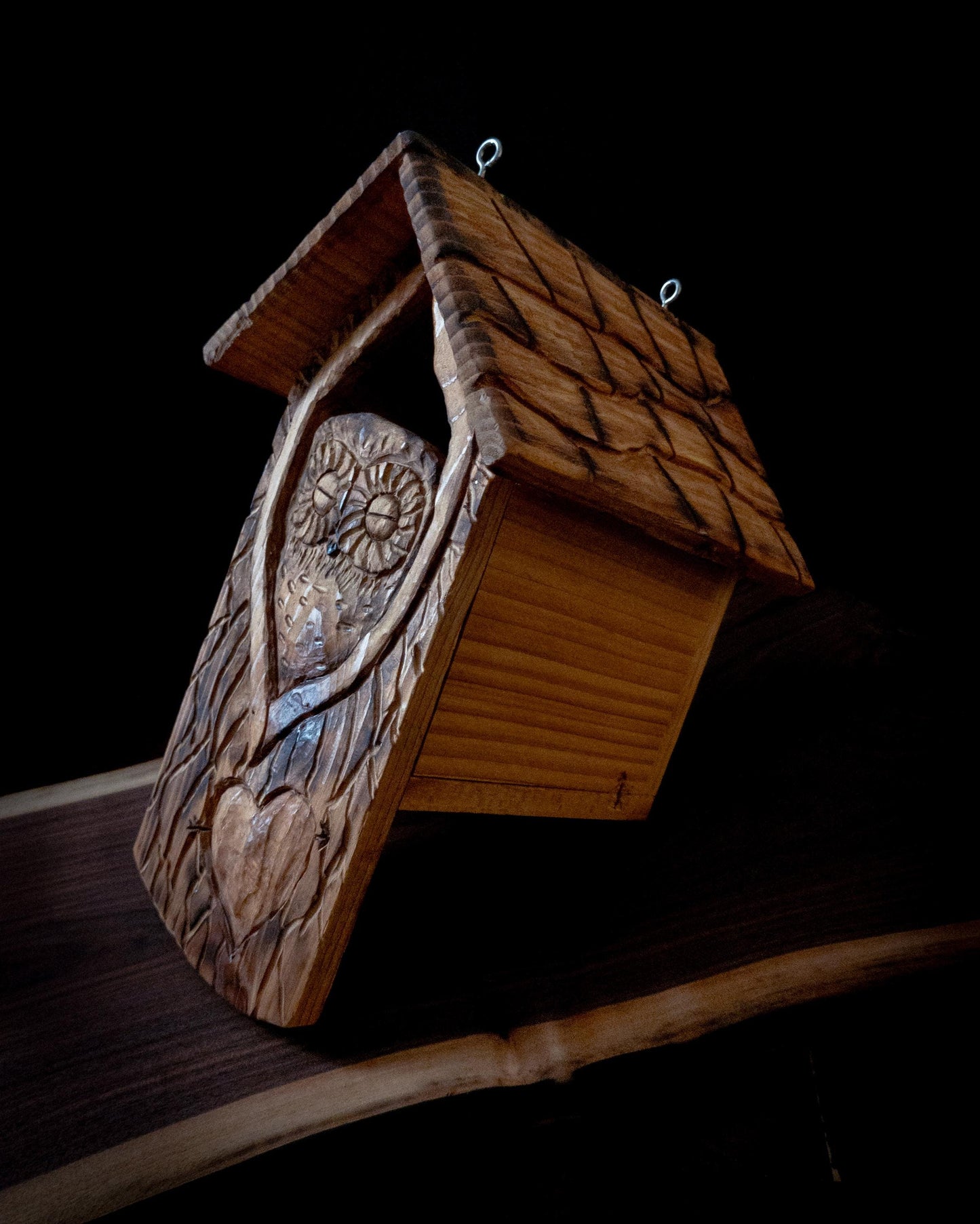 The Owl Guardian #7 | Cedar Birdhouse & Custom Heart