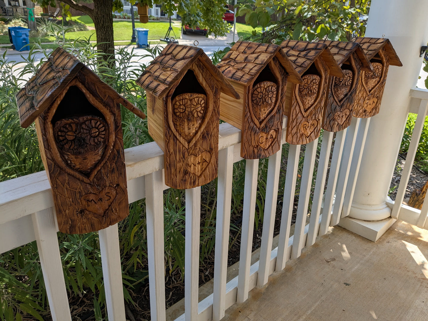 The Owl Guardian | Cedar Birdhouse & Custom Heart