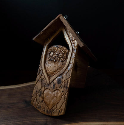 The Owl Guardian #4 | Cedar Birdhouse & Custom Heart
