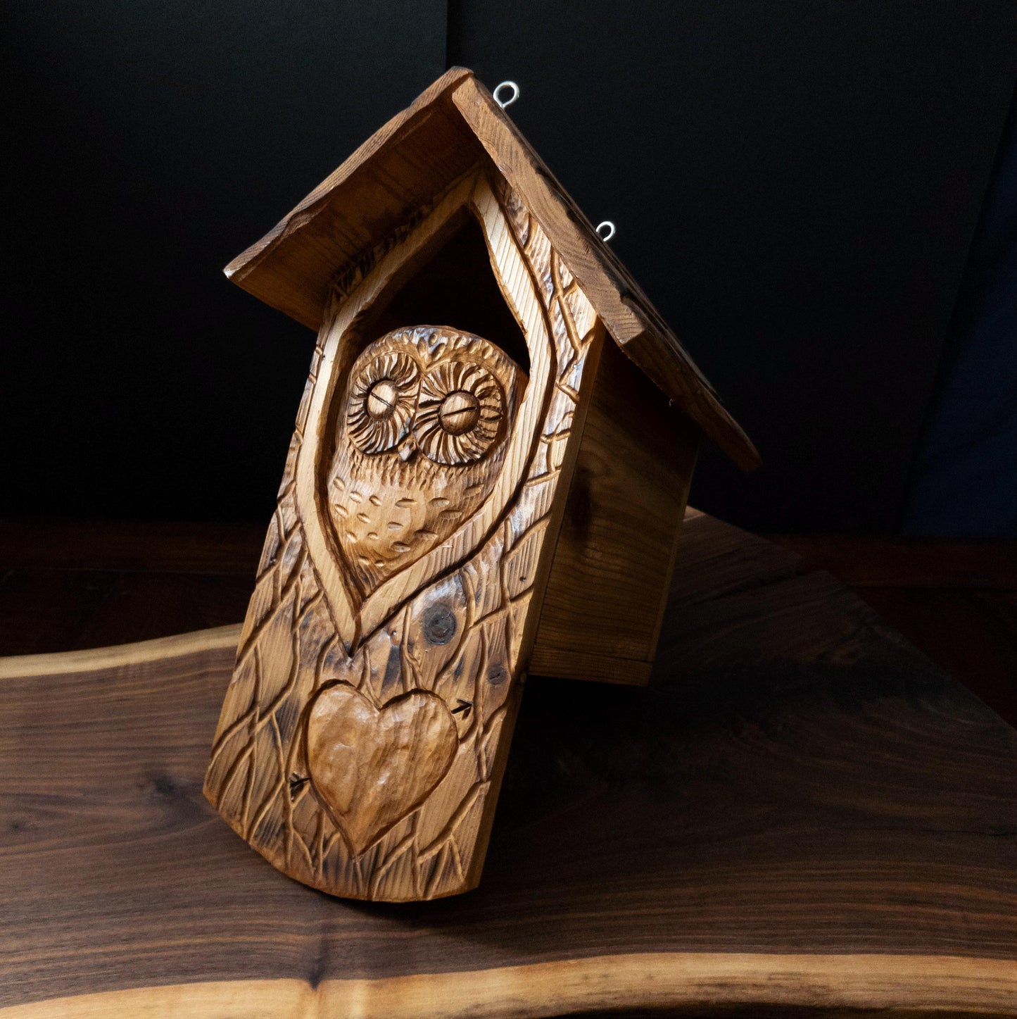 The Owl Guardian #4 | Cedar Birdhouse & Custom Heart