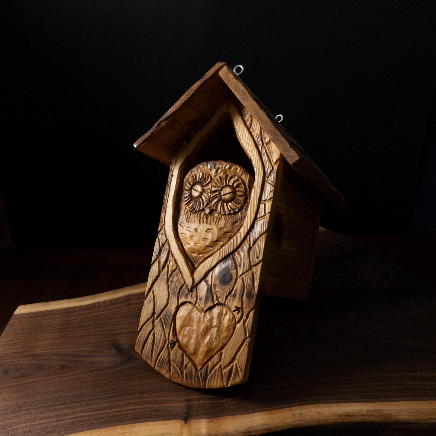 The Owl Guardian #4 | Cedar Birdhouse & Custom Heart