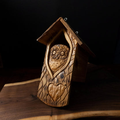 The Owl Guardian #4 | Cedar Birdhouse & Custom Heart