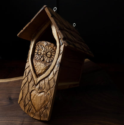 The Owl Guardian #5 | Cedar Birdhouse & Custom Heart