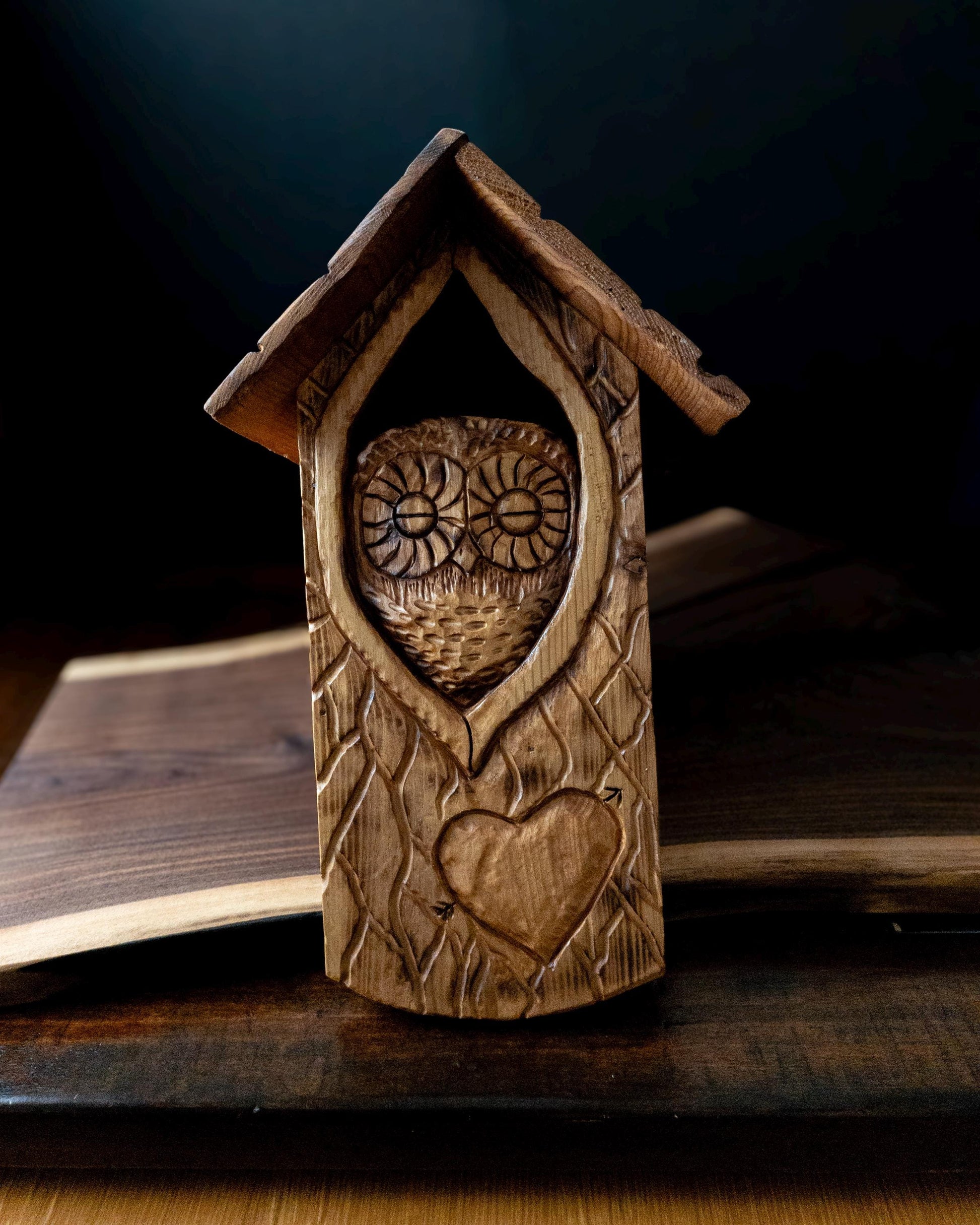The Owl Guardian #5 | Cedar Birdhouse & Custom Heart