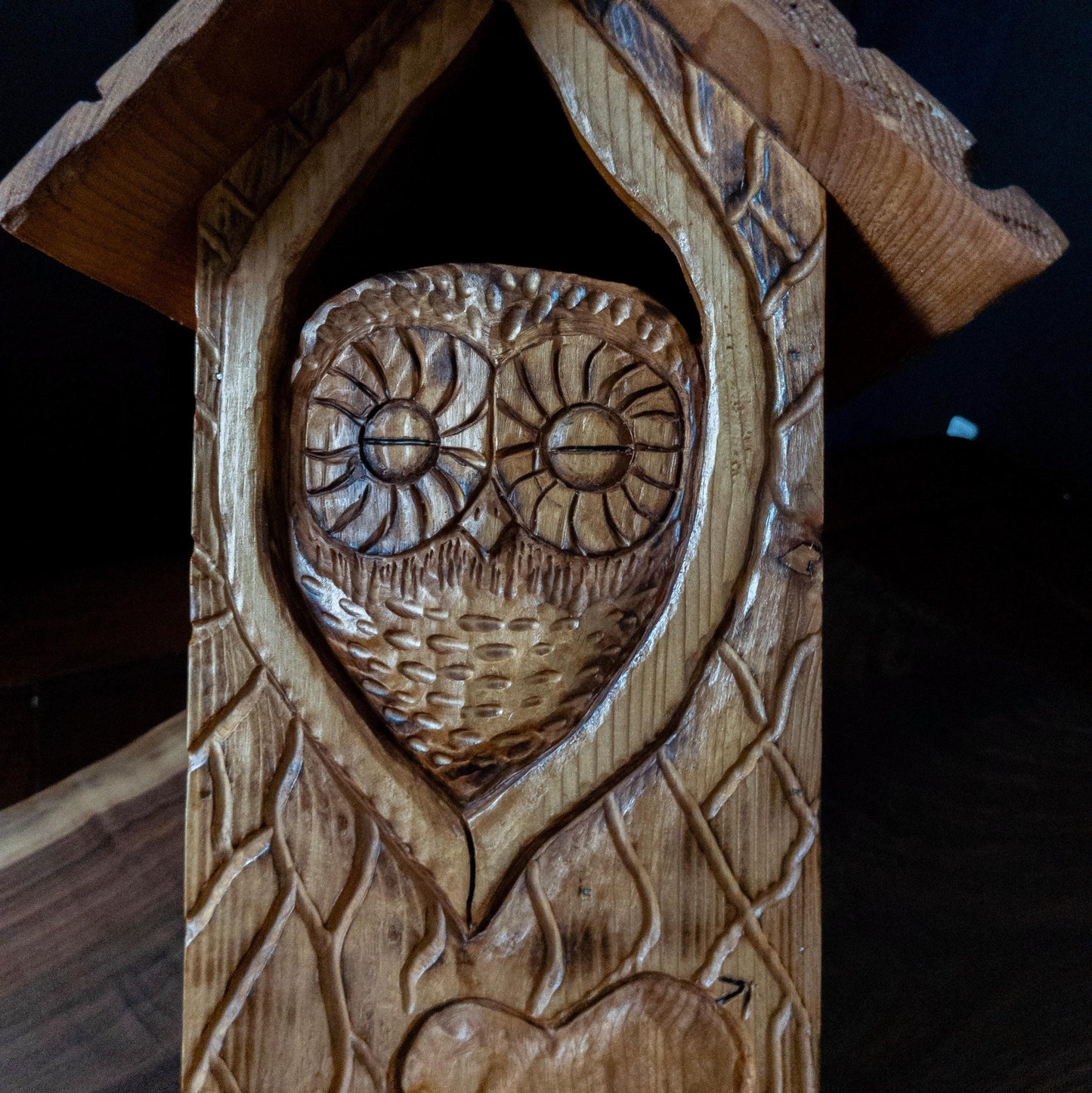 The Owl Guardian #5 | Cedar Birdhouse & Custom Heart