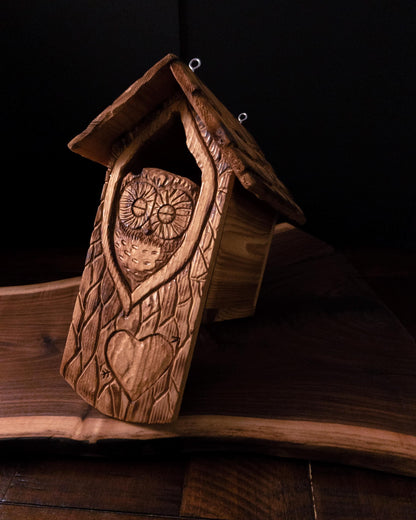 The Owl Guardian #6 | Cedar Birdhouse & Custom Heart
