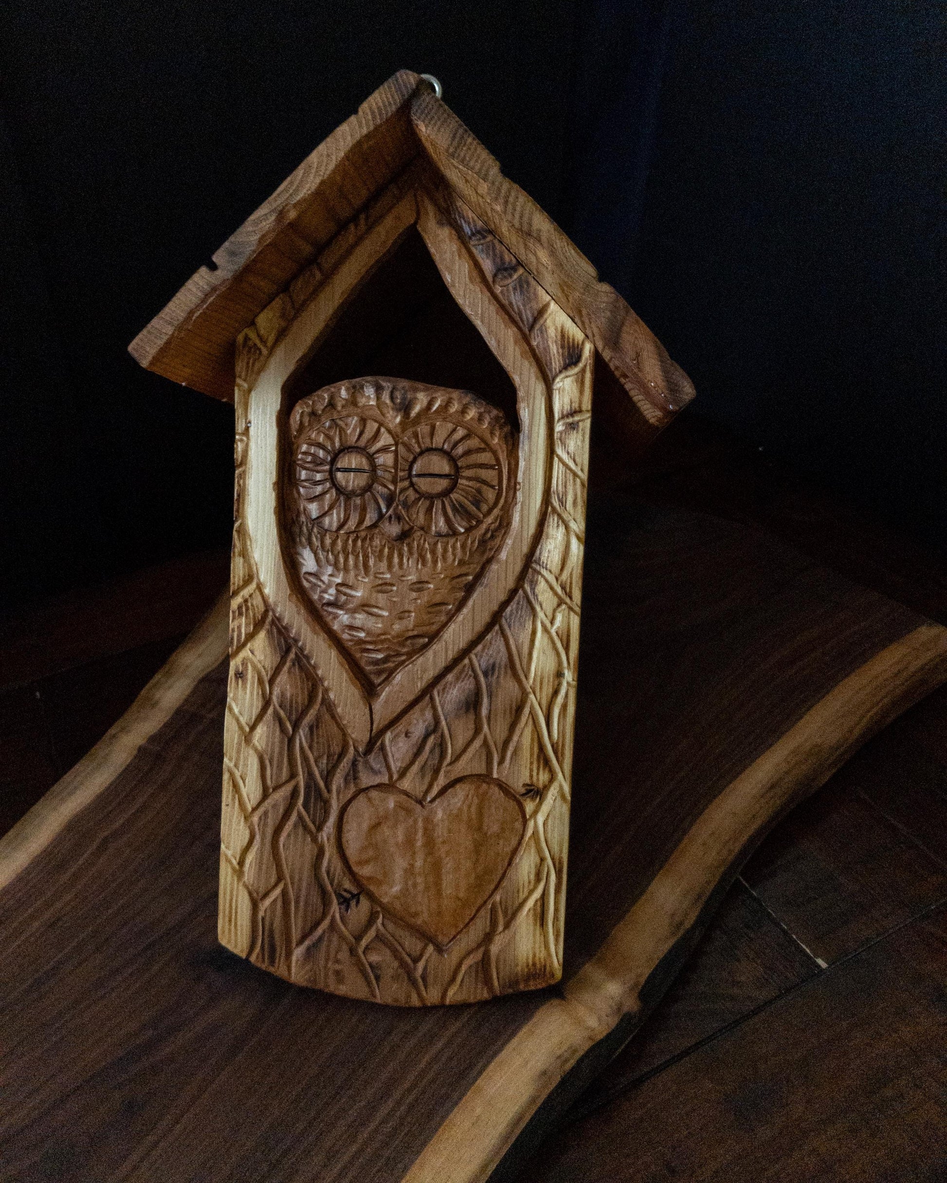 The Owl Guardian #8 | Cedar Birdhouse & Custom Heart