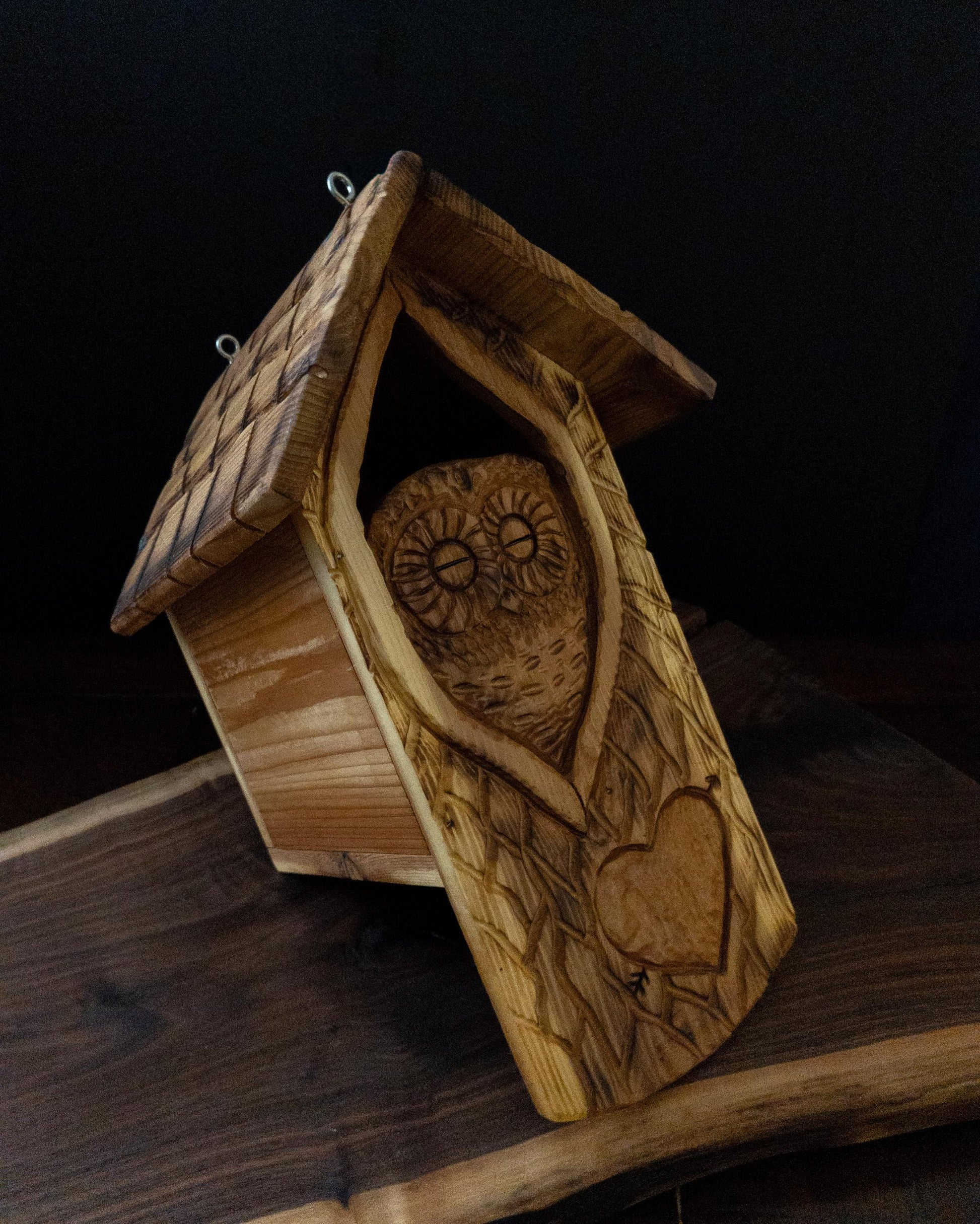 The Owl Guardian #8 | Cedar Birdhouse & Custom Heart