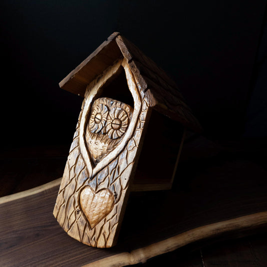 The Owl Guardian #9 | Cedar Birdhouse & Custom Heart