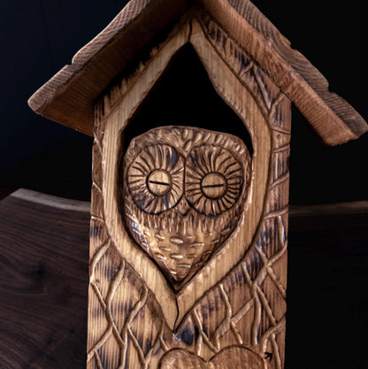 The Owl Guardian #1 | Cedar Birdhouse & Custom Heart