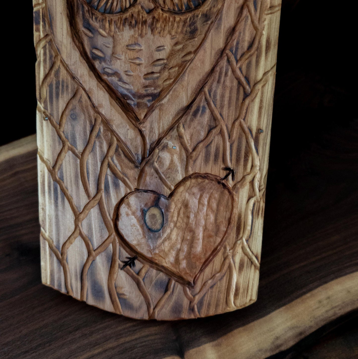 The Owl Guardian #2 | Cedar Birdhouse & Custom Heart