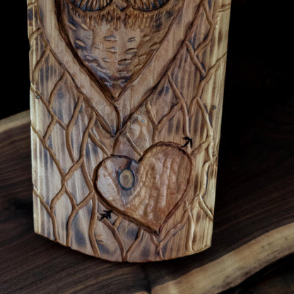 The Owl Guardian #2 | Cedar Birdhouse & Custom Heart