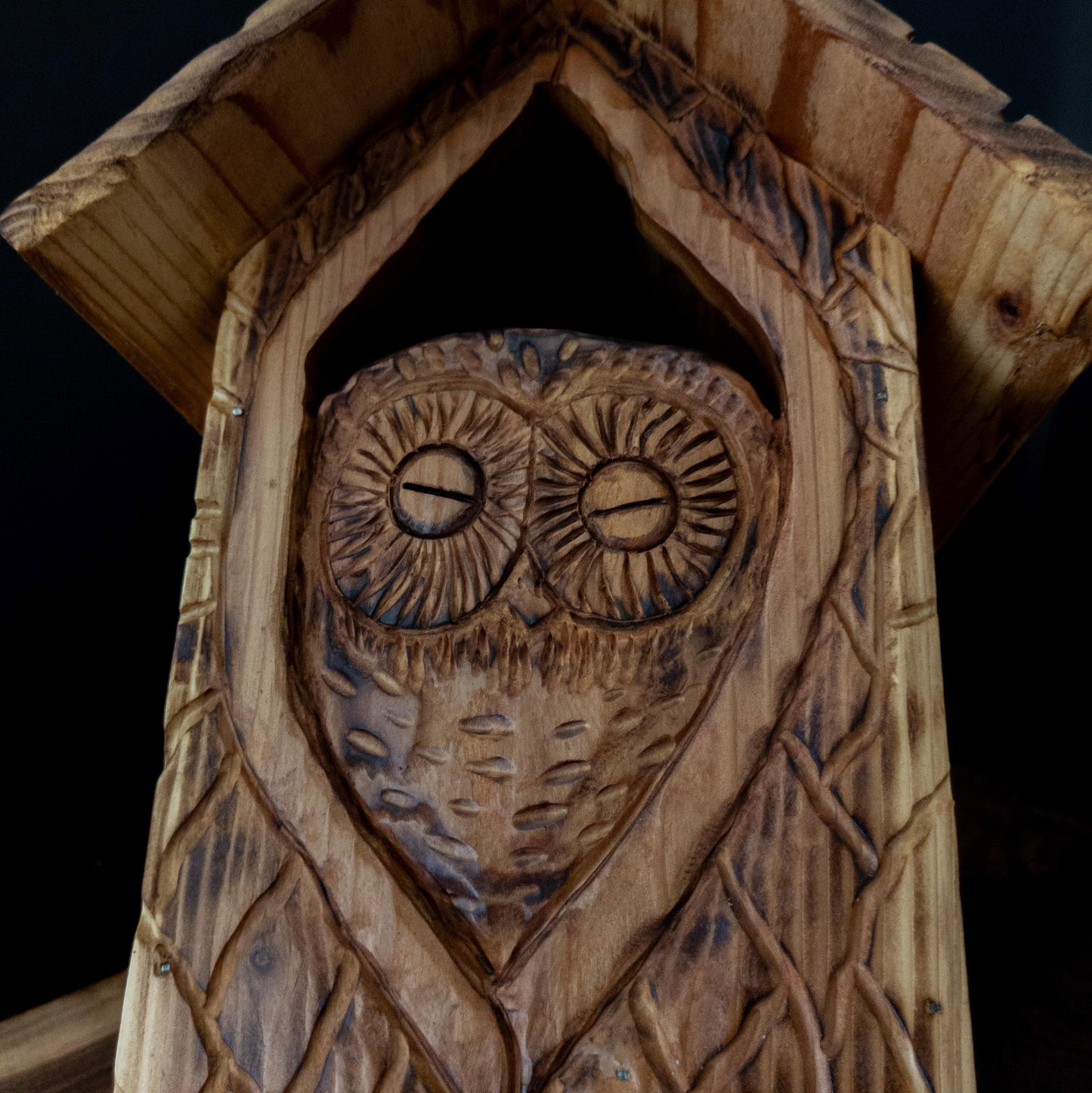 The Owl Guardian #2 | Cedar Birdhouse & Custom Heart