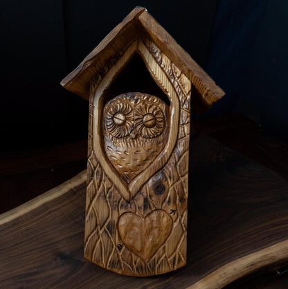 The Owl Guardian #4 | Cedar Birdhouse & Custom Heart