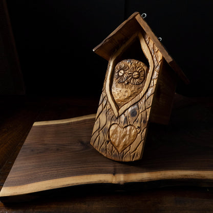 The Owl Guardian #4 | Cedar Birdhouse & Custom Heart