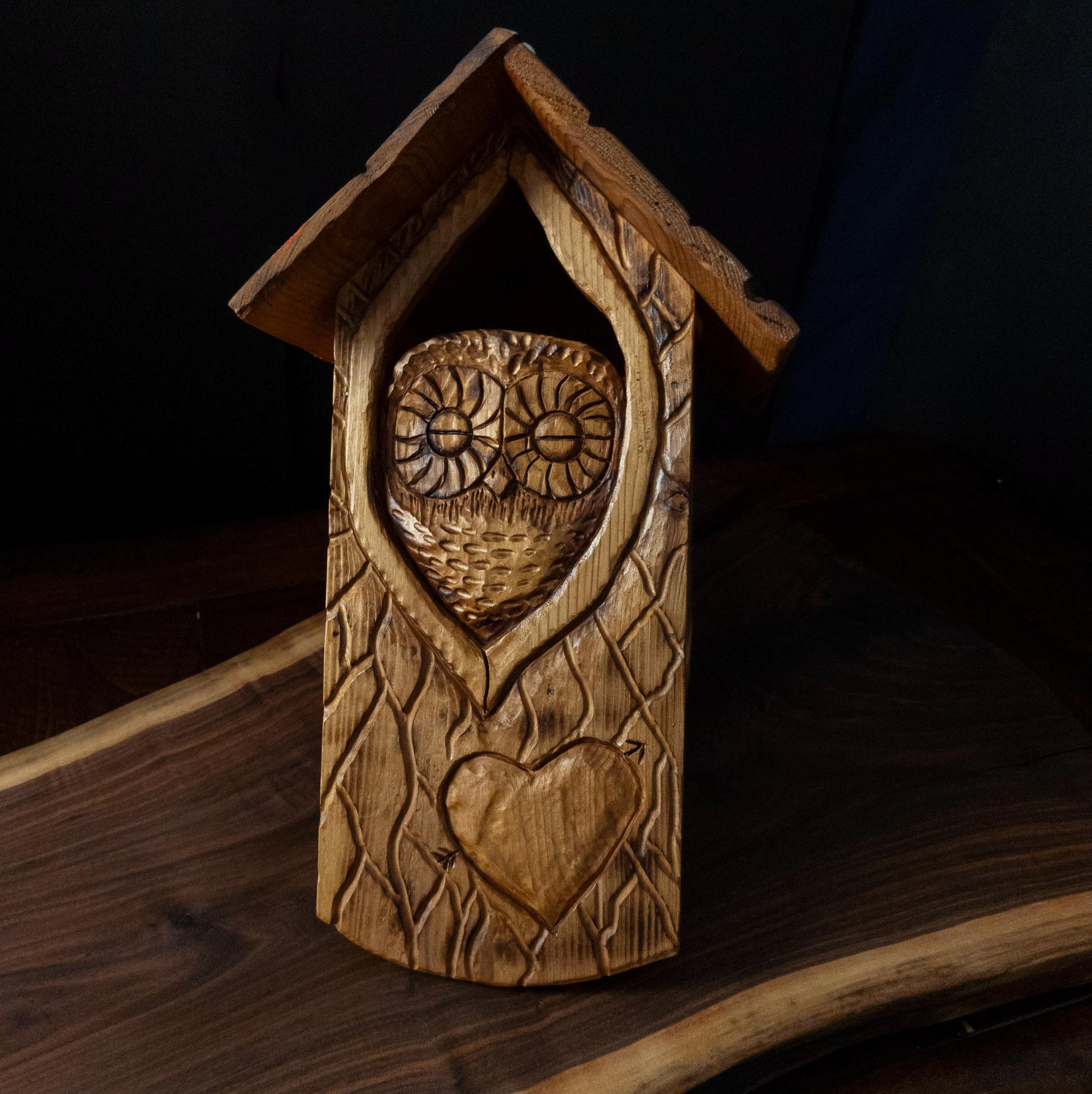 The Owl Guardian #5 | Cedar Birdhouse & Custom Heart