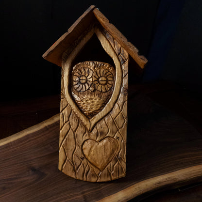 The Owl Guardian #5 | Cedar Birdhouse & Custom Heart