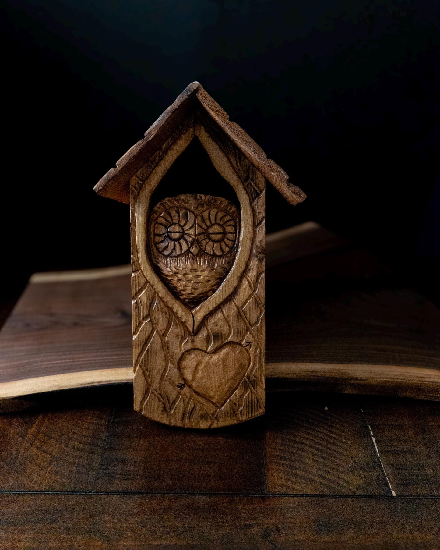 The Owl Guardian #5 | Cedar Birdhouse & Custom Heart