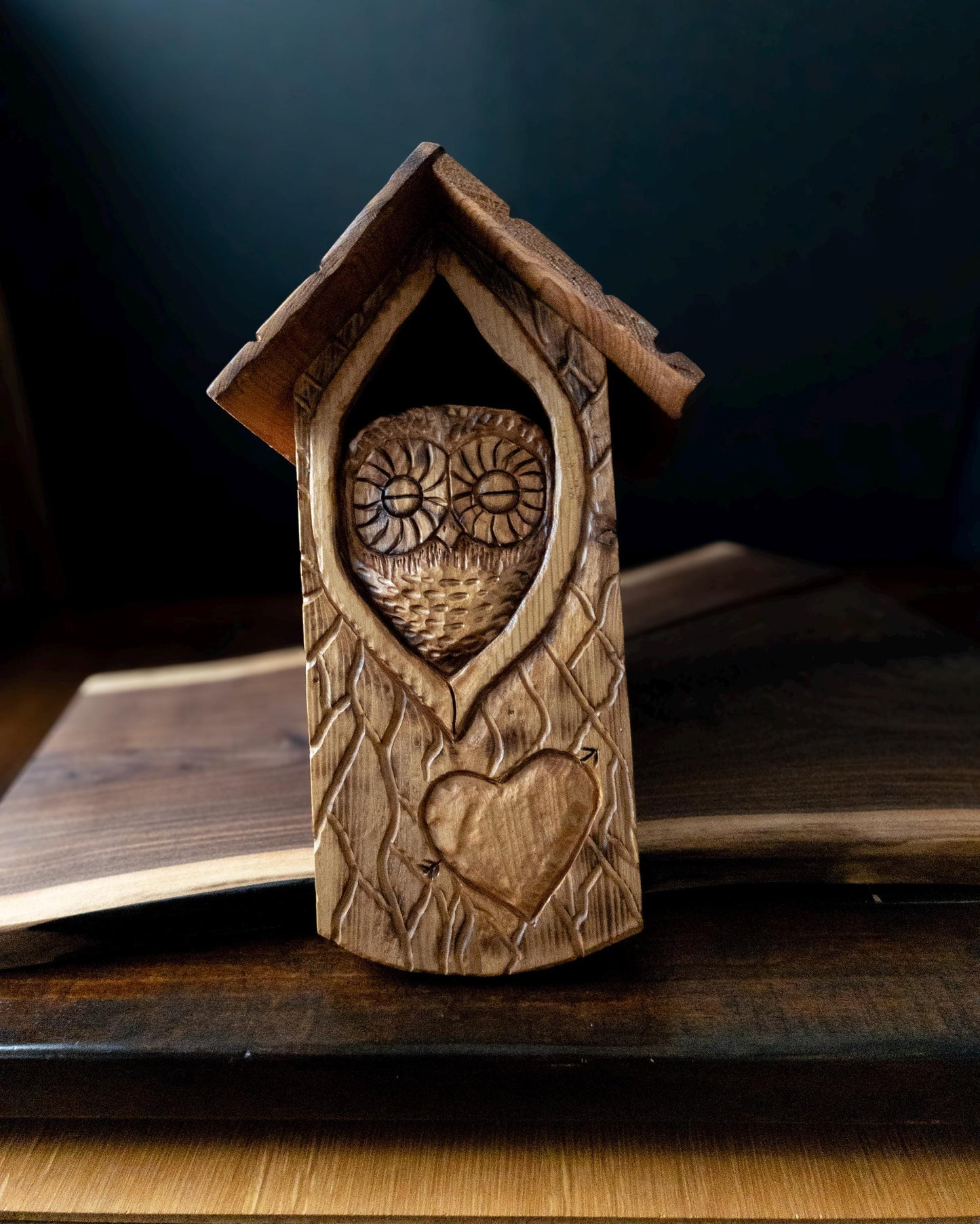 The Owl Guardian #5 | Cedar Birdhouse & Custom Heart