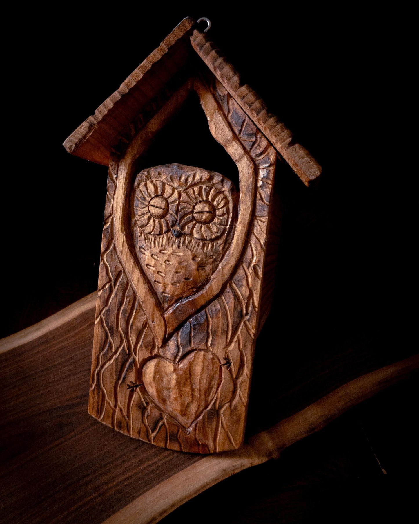 The Owl Guardian #7 | Cedar Birdhouse & Custom Heart