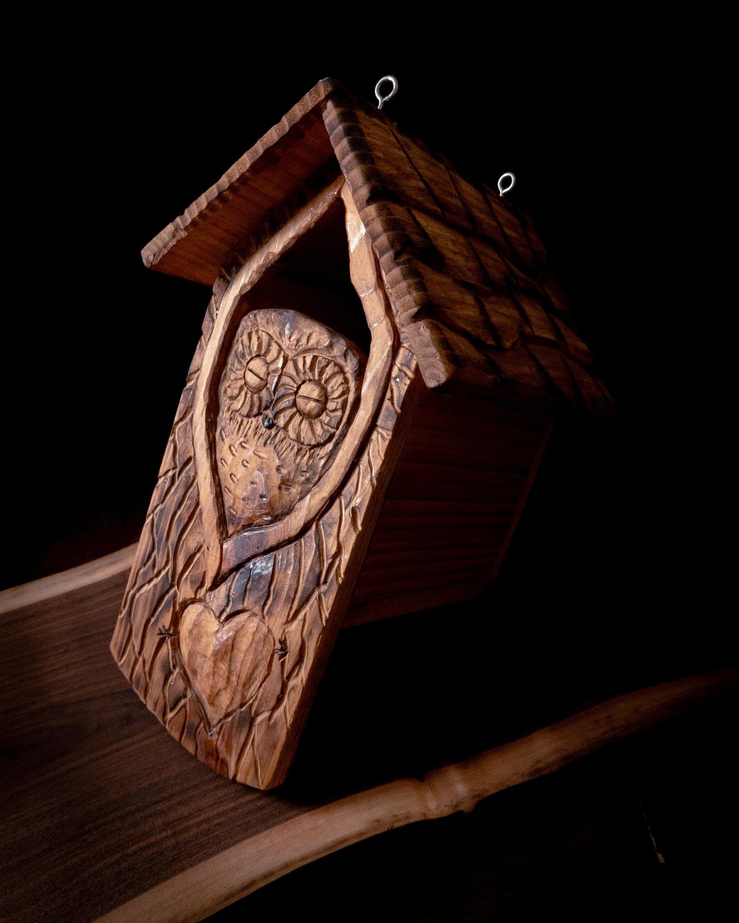 The Owl Guardian #7 | Cedar Birdhouse & Custom Heart