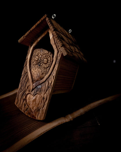 The Owl Guardian #7 | Cedar Birdhouse & Custom Heart