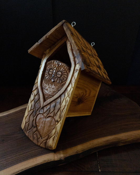 The Owl Guardian #8 | Cedar Birdhouse & Custom Heart