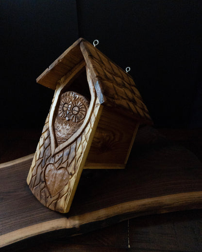 The Owl Guardian #8 | Cedar Birdhouse & Custom Heart