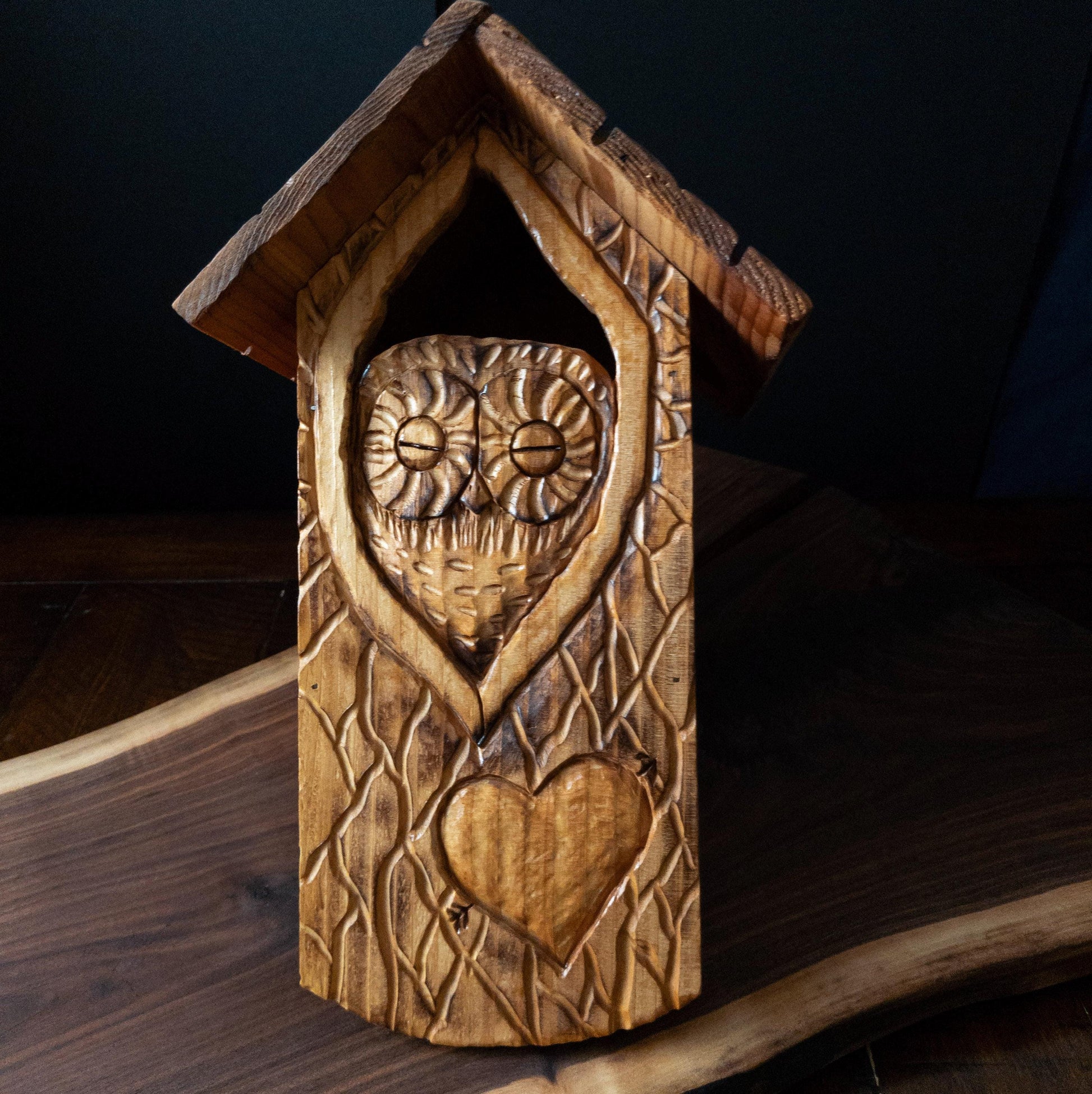 The Owl Guardian #9 | Cedar Birdhouse & Custom Heart