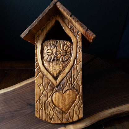 The Owl Guardian #9 | Cedar Birdhouse & Custom Heart