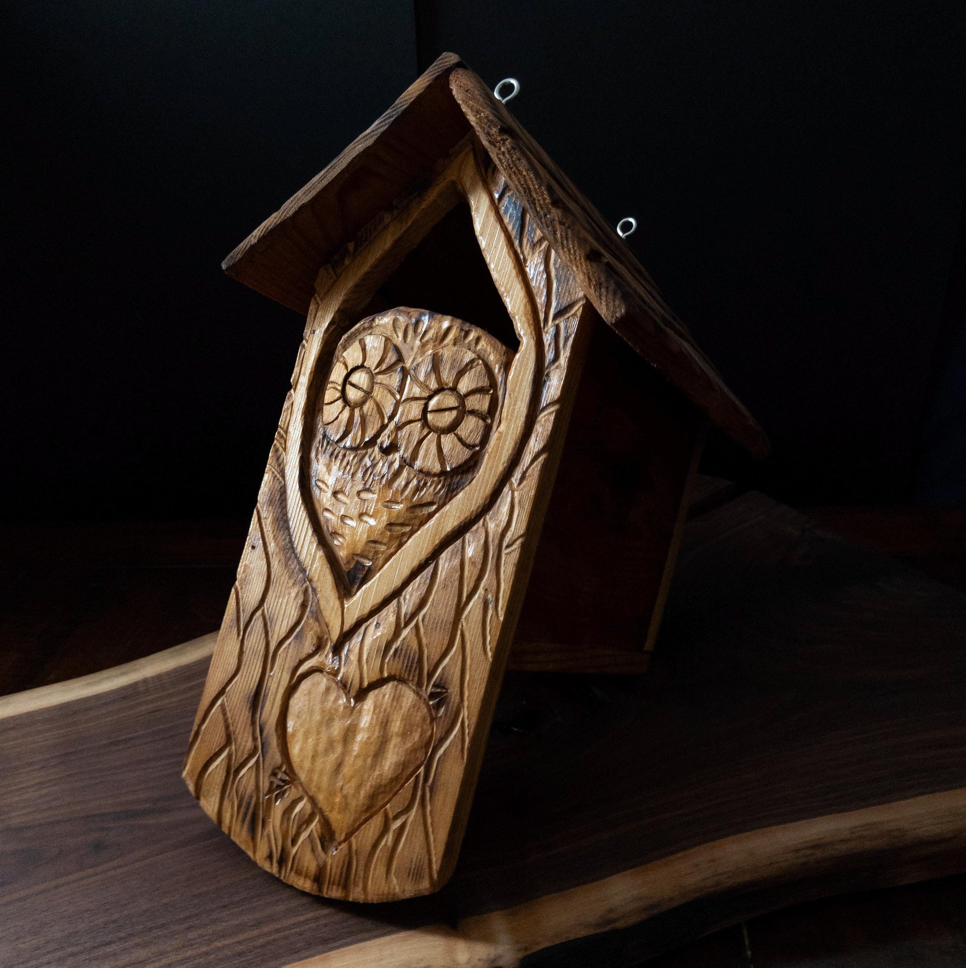 The Owl Guardian #10 | Cedar Birdhouse & Custom Heart