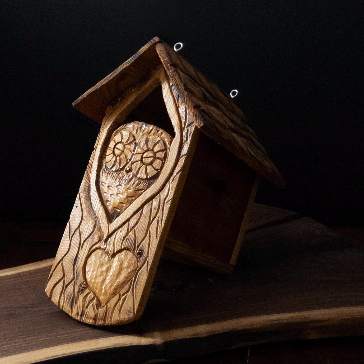The Owl Guardian #10 | Cedar Birdhouse & Custom Heart