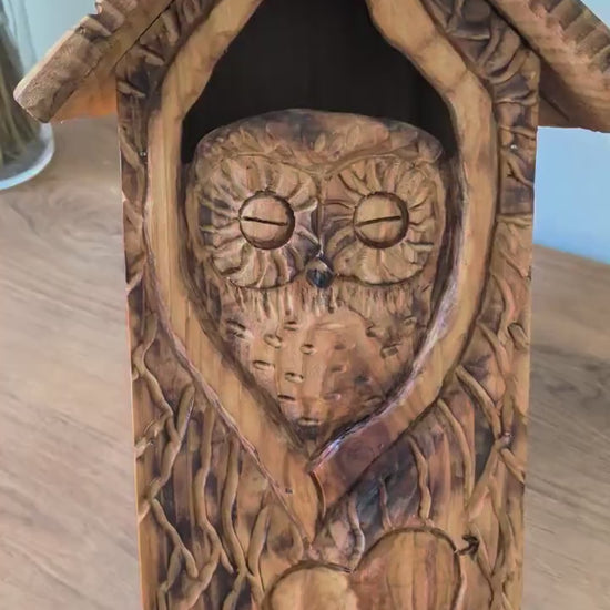 The Owl Guardian #7 | Cedar Birdhouse & Custom Heart