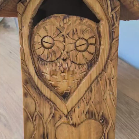 The Owl Guardian #10 | Cedar Birdhouse & Custom Heart