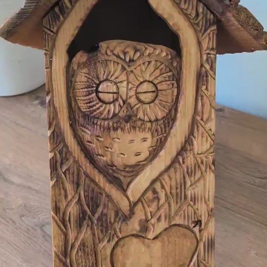 The Owl Guardian #6 | Cedar Birdhouse & Custom Heart